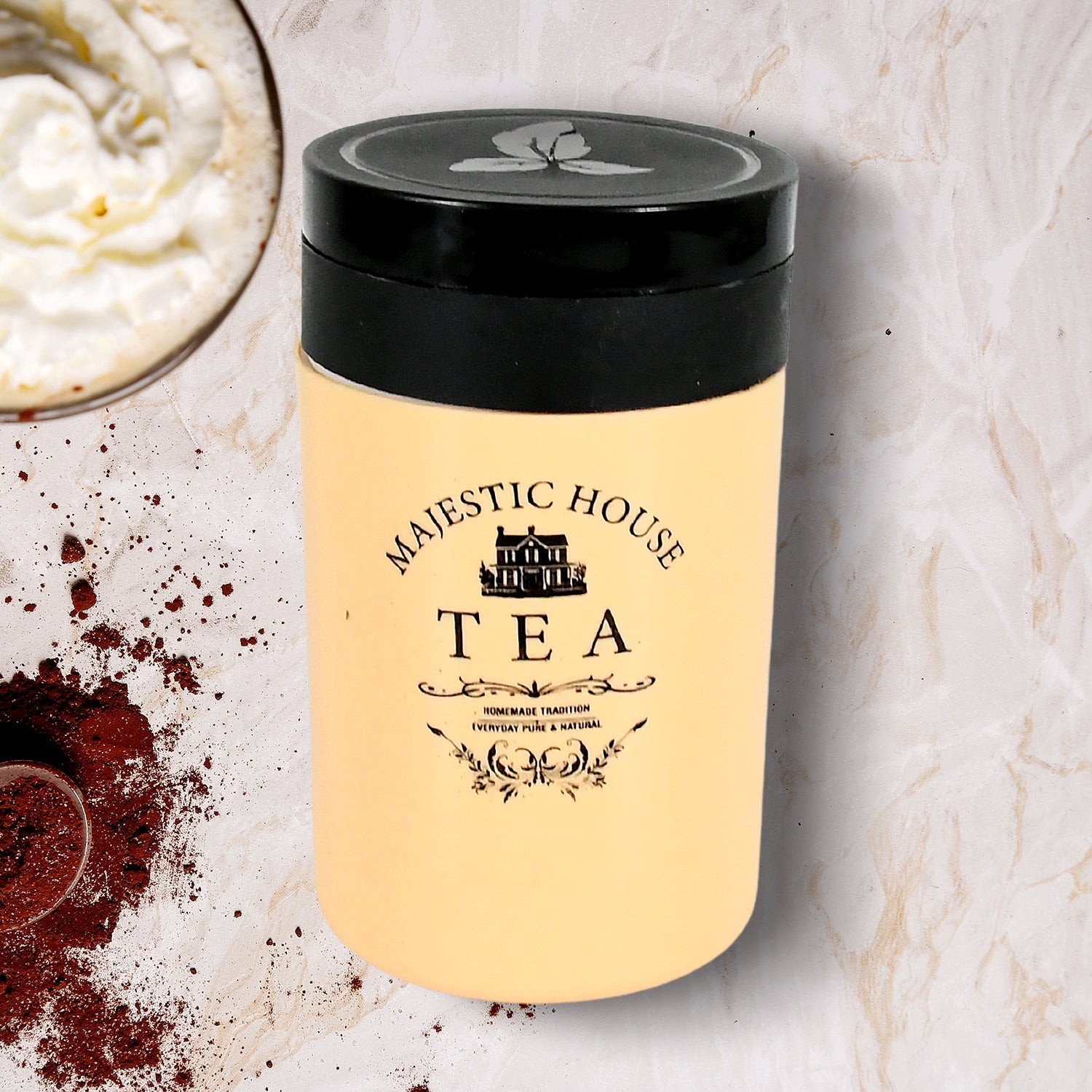 Accurate Seal Tea Sugar Coffee Container, Plastic Damru Shaped Tea, Coffee, Sugar Canisters Jar, New Airtight Food Seal Containers for Salt, Dry Fruit, Grocery 2 Section (800 ML Approx) Accurate Seal Tea Sugar Coffee Container, Plastic Damru Shaped Tea, Coffee, Sugar Canisters Jar, New Airtight Food Seal Containers for Salt, Dry Fruit, Grocery 2 Section (800 ML Approx)